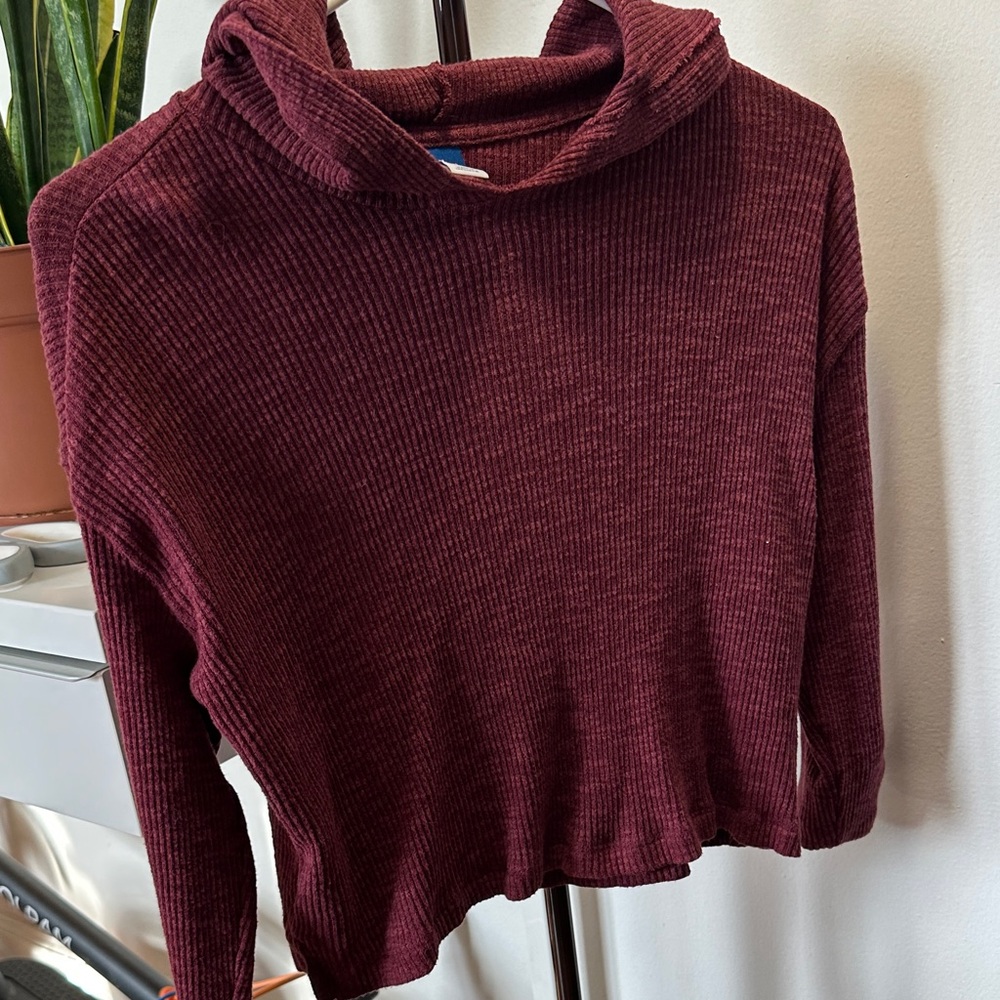 Old Navy Maroon Cowl Neck Sweater